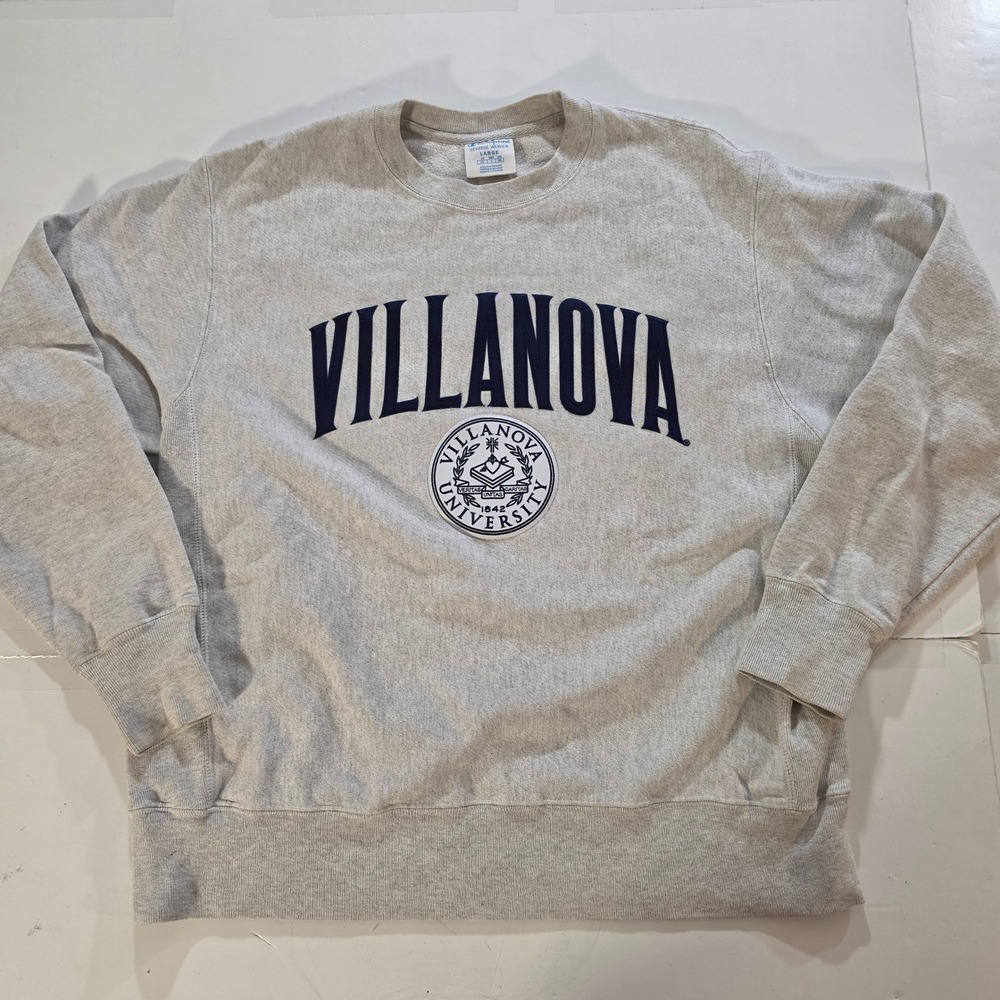 Champion‎ Reverse Weave Villanova University Crewneck Sweatshirt Gray Mens L